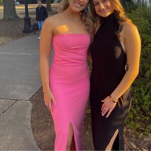 Pink formal dress Lulus with bow in back